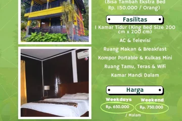 Kapasitas Fasilitas dan Harga Penginapan Vila Jambu Air Bhakti Alam Pasuruan
