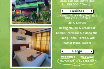 Kapasitas Fasilitas dan Harga Penginapan Vila Durian Bhakti Alam Pasuruan