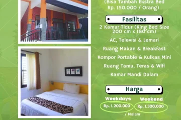 Kapasitas Fasilitas dan Harga Penginapan Vila Duku Bhakti Alam Pasuruan