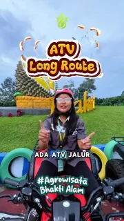 𝐍𝐞𝐰 - 𝐀𝐓𝐕 𝐋𝐨𝐧𝐠 𝐑𝐨𝐮𝐭𝐞 ✨ Main ATV di Bhakti Alam sekarang bisa lebih lama sambil eksplore berbagai tempat loh 🤩 yuuk, karena sekarang udah ada ATV jalur panjang dengan rute keliling Bhakti Alam, yeayy 🥳 . Promo bulan ini, cukup bayar 120rb aja, kamu udh bisa merasakan sensasi naik ATV keliling Bhakti Alam 😍 oh iyaa, dpt bonus voucher susu dan yogurt gratis loh 🤤